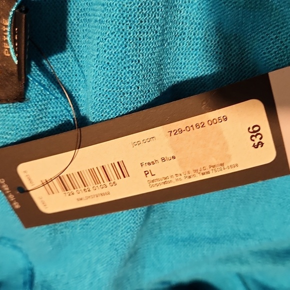 Worthington Vibrant Blue Women's Long Sleeve Open Front Cardigan LP - Picture 8 of 8